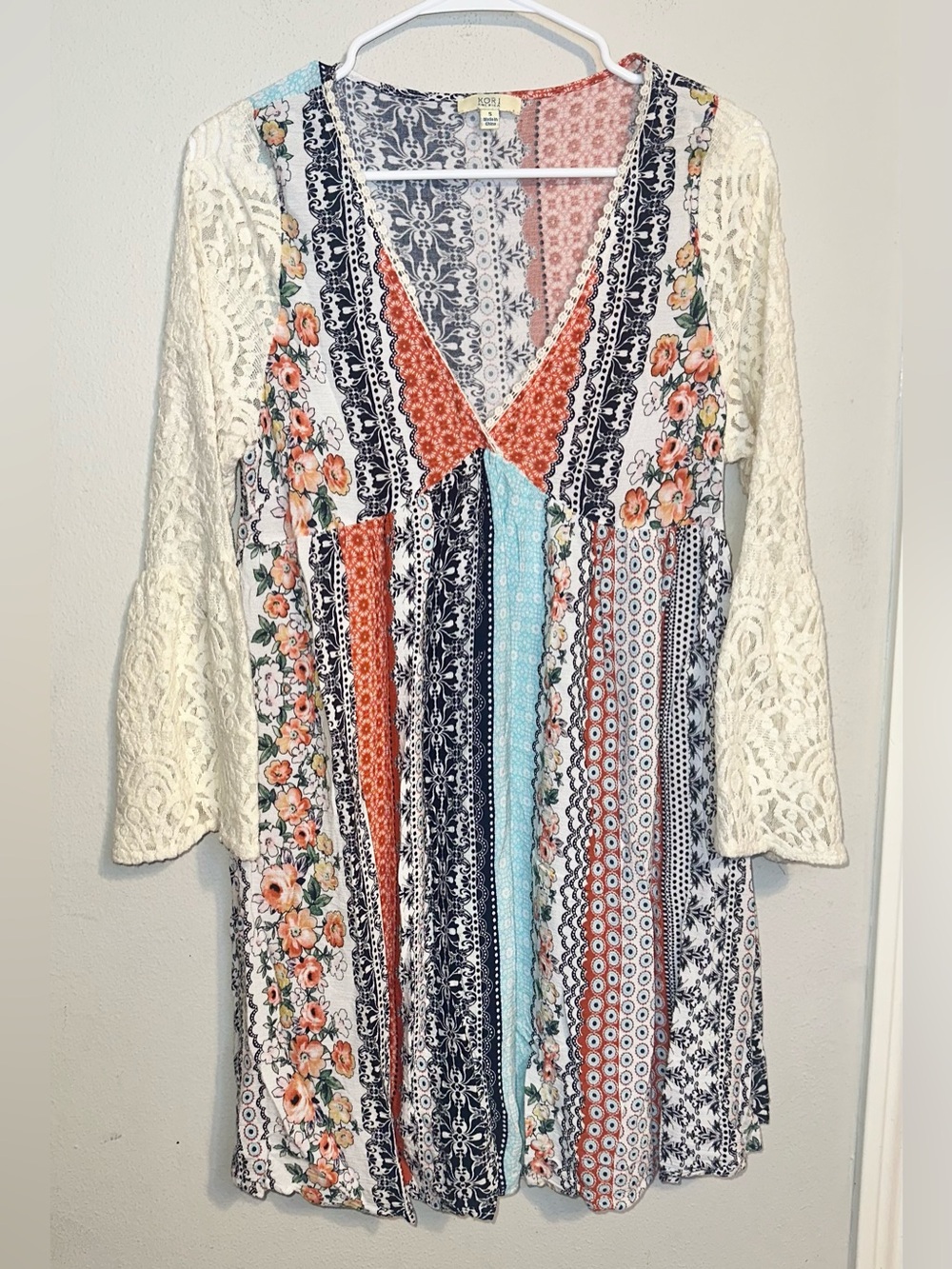 Kori Boho Floral Dress with Lace Sleeves